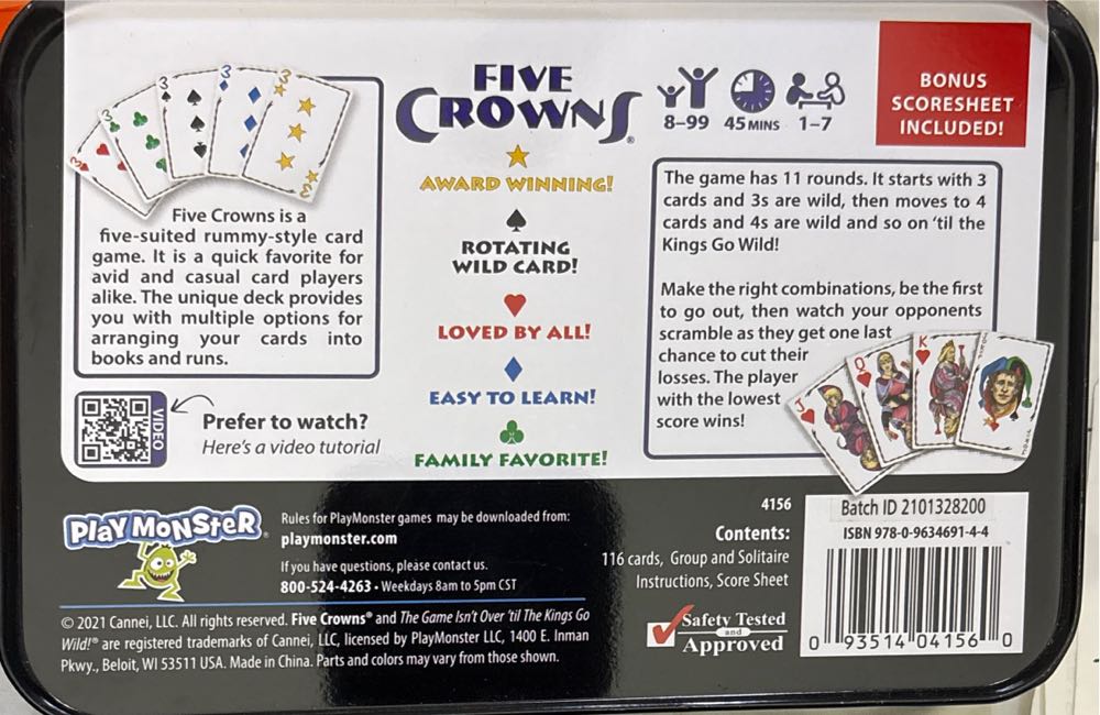 Five Crowns  (7) board game collectible [Barcode 093514041560] - Main Image 2