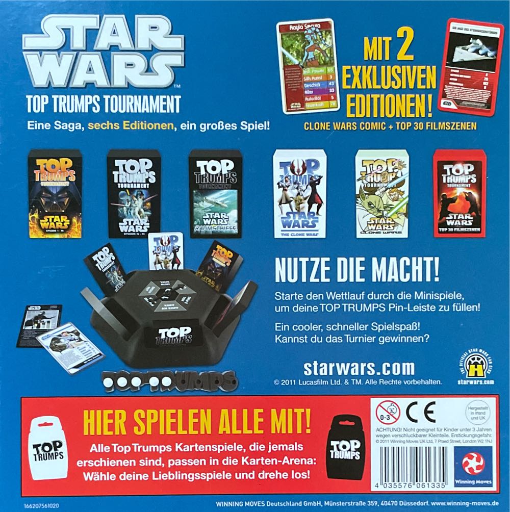 Top Trumps: Star Wars Tournament Set  board game collectible [Barcode 4035576061335] - Main Image 2