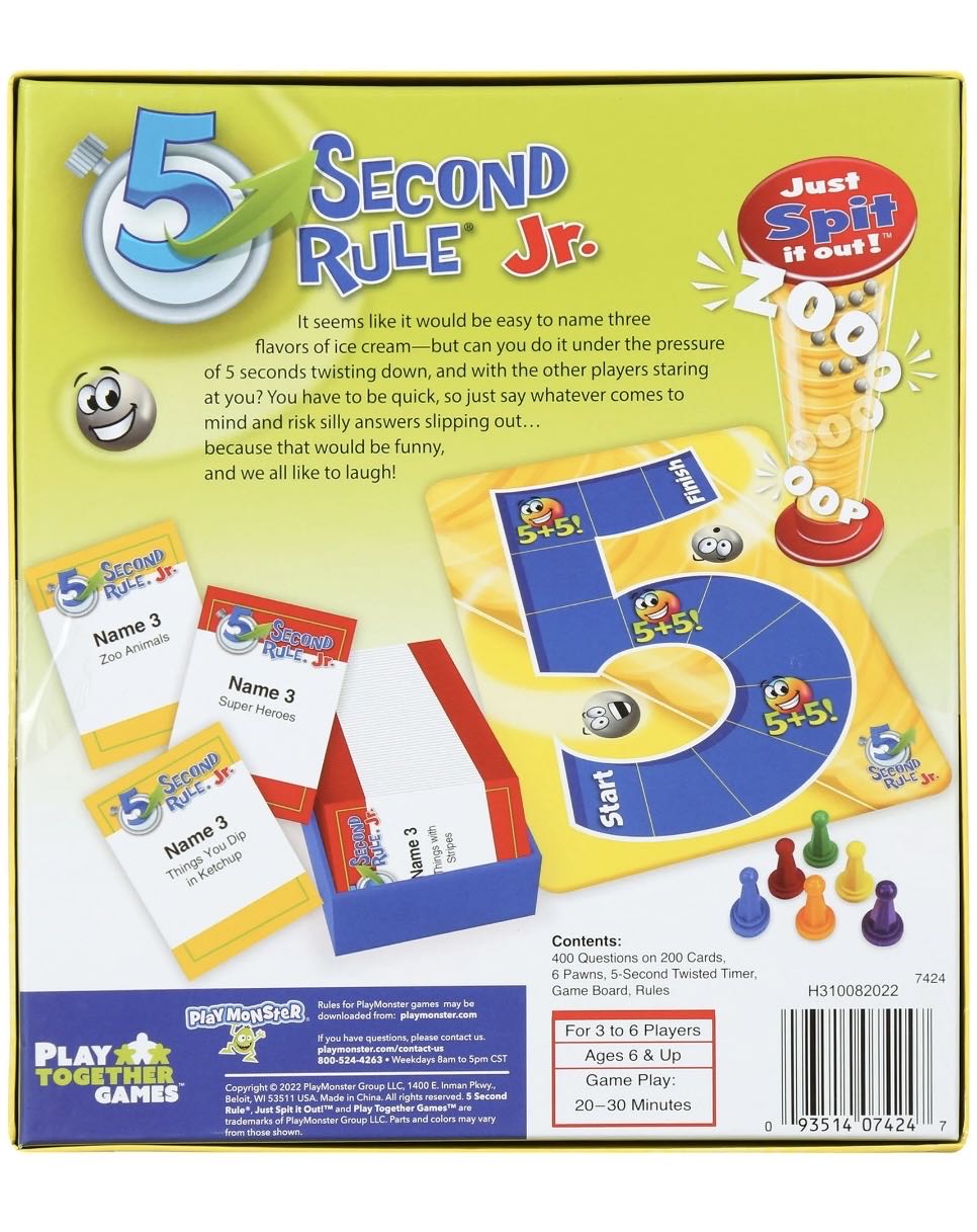 5-Second Rule Jr. (*2/3–6/+* players | 6+ | *5–20 min.)  (3–6) board game collectible - Main Image 3