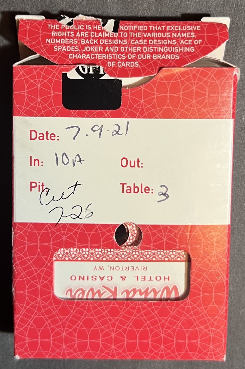 Casino Used - Wind River Hotel and Casino  board game collectible - Main Image 2