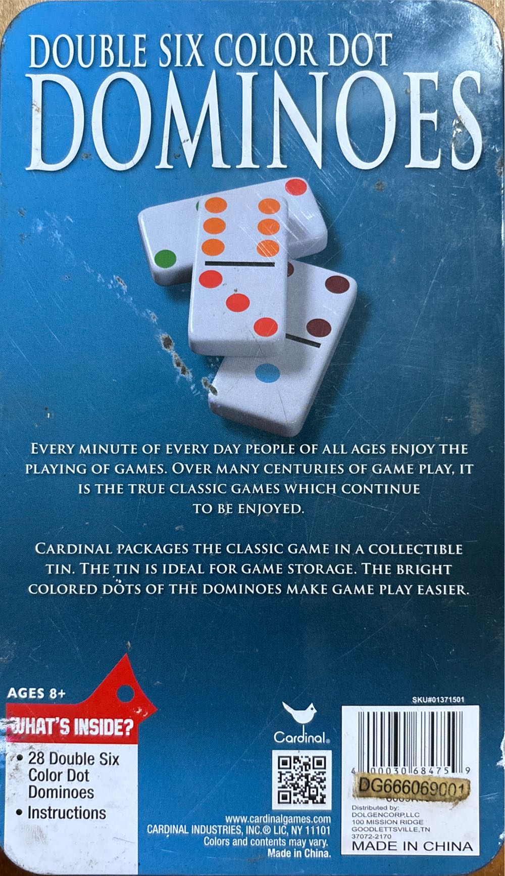 Dominos - Double Six  (2-4) board game collectible [Barcode 400030684759] - Main Image 2