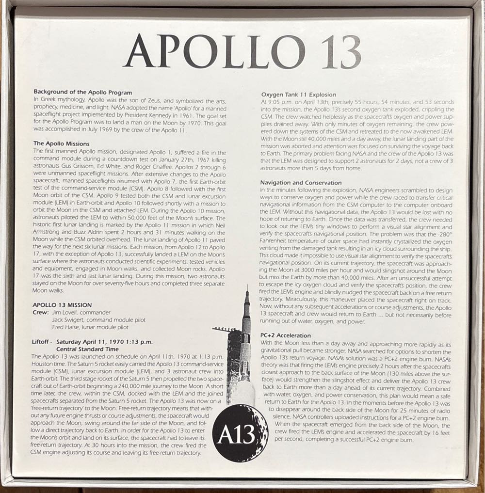Solar Quest - Apollo 13 Special Edition  (2-6) board game collectible [Barcode 708965100017] - Main Image 3