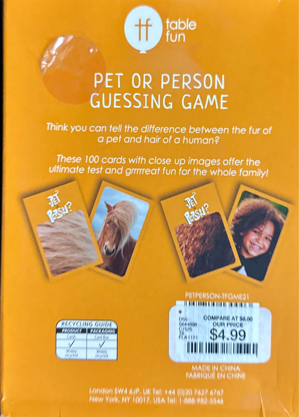 Pet Or Person  (2+) board game collectible - Main Image 2