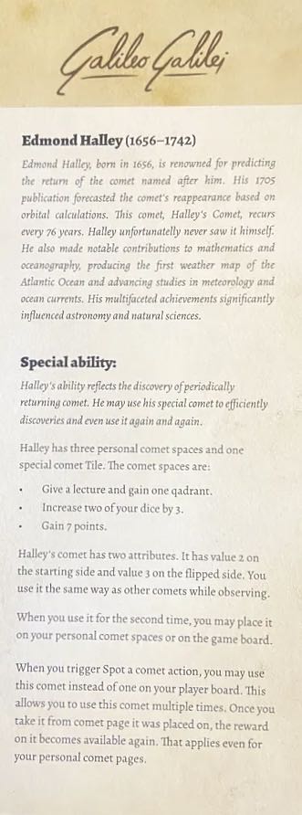 Galileo Galilei: Edmond Halley Promo  board game collectible [Barcode 859422271006] - Main Image 3