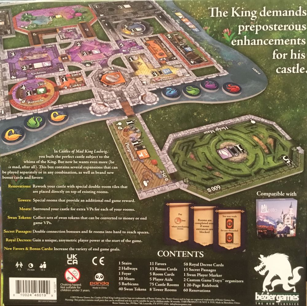 Castles of Mad King Ludwig Expansions (2nd Edition)  (1 - 5) board game collectible [Barcode 810024460199] - Main Image 2