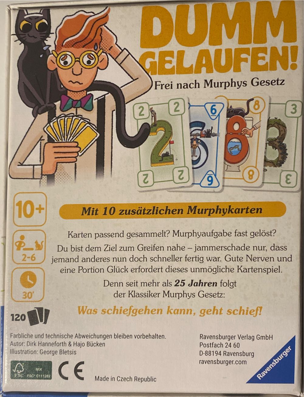 Ravensburger 20968 20968-dumm Gelaufen Card Game For 2 To 6 People With Mac And Cat Noir Murphy Entertainment From 10 Years  (2-6) board game collectible [Barcode 4005556209682] - Main Image 2