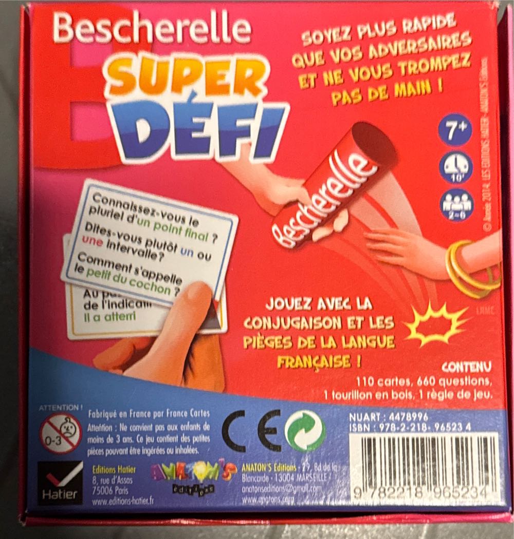 Défi Bescherelle Super Défi De Alain Anaton  board game collectible [Barcode 9782218965234] - Main Image 2