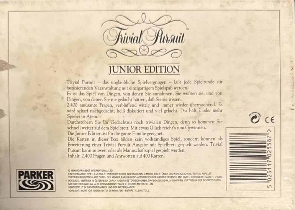 Trivial Pursuit Junior Edition – Fragen  board game collectible [Barcode 5023117025587] - Main Image 2