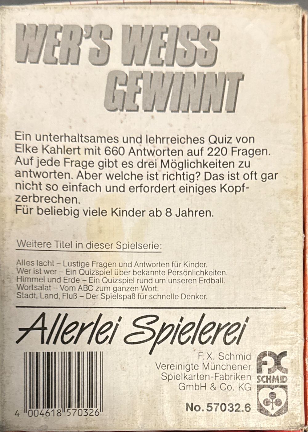 Wer’s Weiss Gewinnt * Fx  board game collectible [Barcode 4004618570326] - Main Image 2