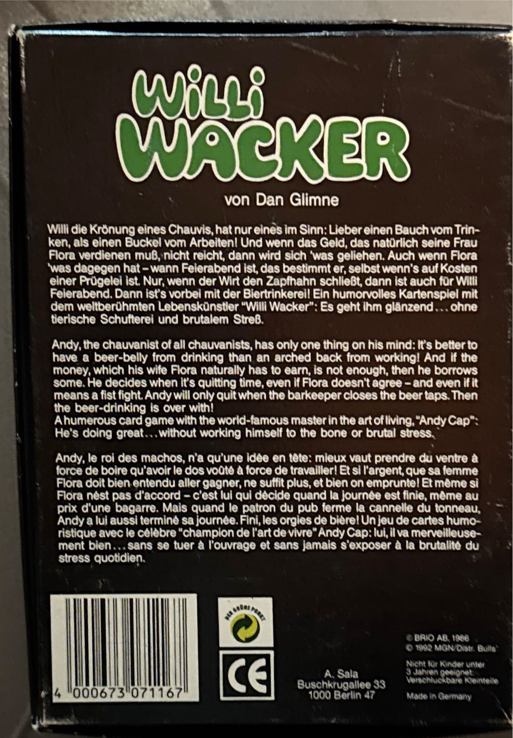Willi Wacker  board game collectible [Barcode 4000673071167] - Main Image 2