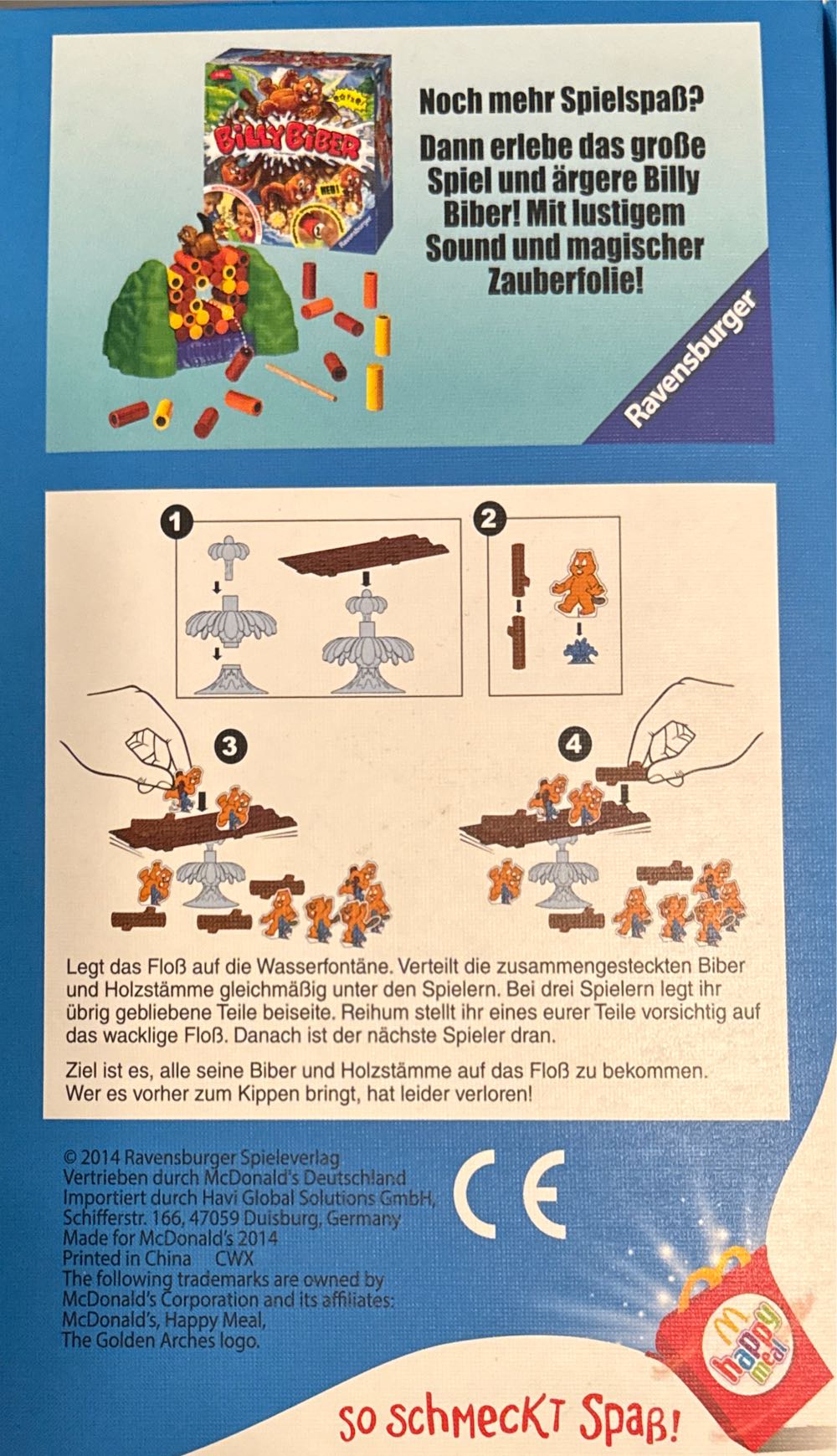 Billy Biber Happy Meal  board game collectible - Main Image 2