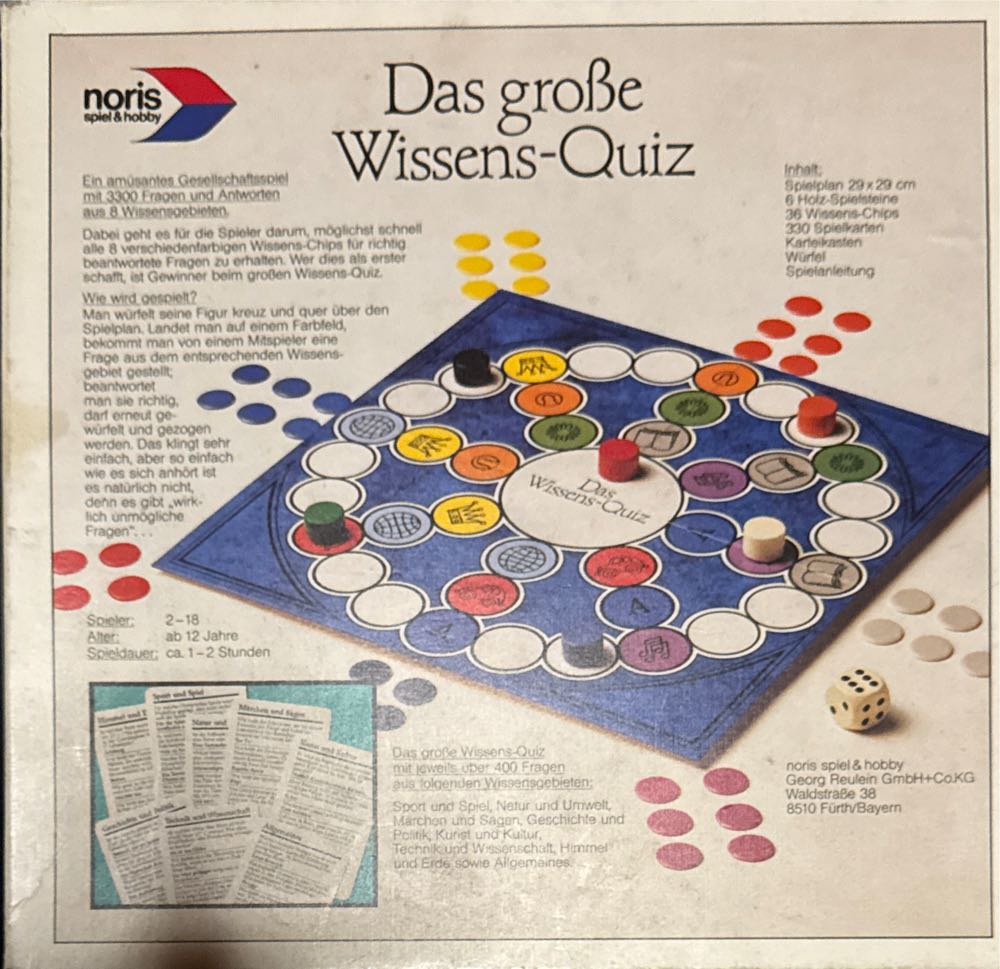 Noris Das Große 6103520 Das Wissens Quiz Fragen Mit Kaufen Spiel&hobby ??  board game collectible [Barcode 4000826035206] - Main Image 2