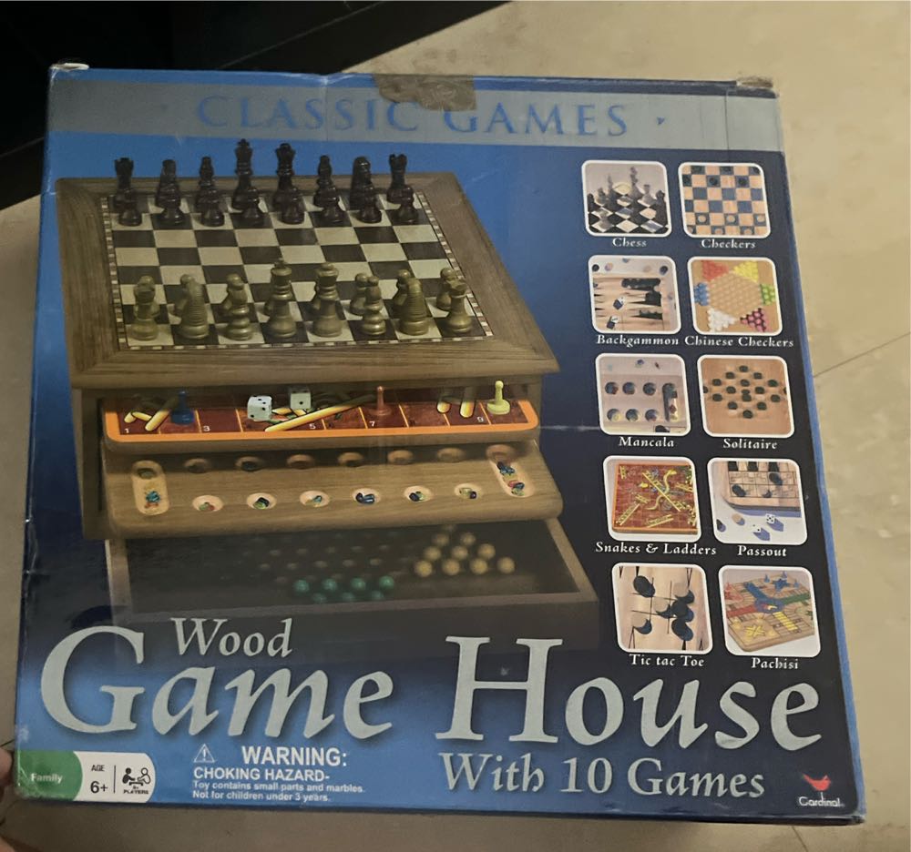 Wood Game House With 10 Games  board game collectible [Barcode 047754481631] - Main Image 2