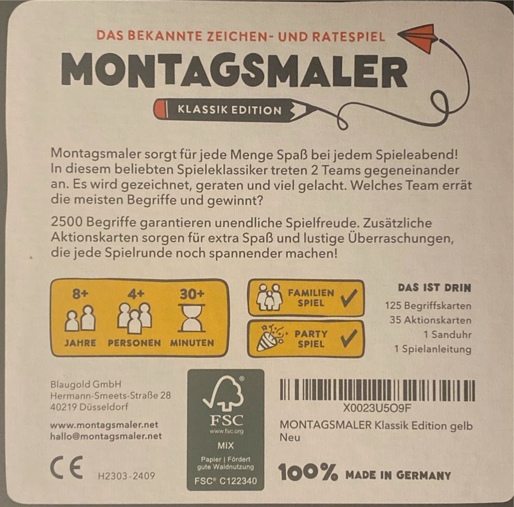 Montags maler klassik Ecition  (Ab 4) board game collectible - Main Image 2