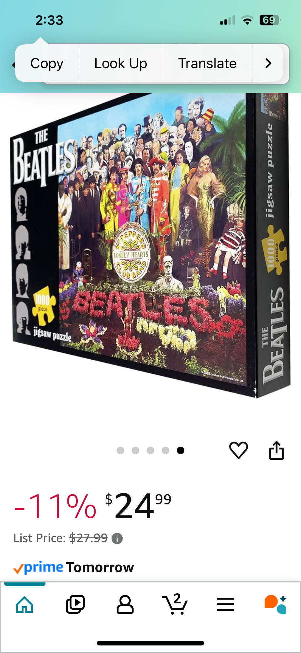 Beatles SGT Pepper Puzzle  board game collectible - Main Image 2