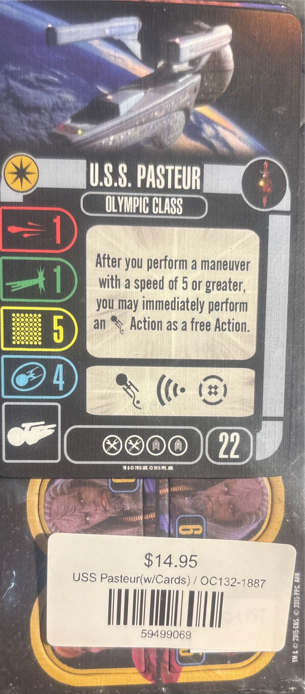 Star Trek Attack Wing U.S.S. Pasteur  board game collectible [Barcode 59499069] - Main Image 2