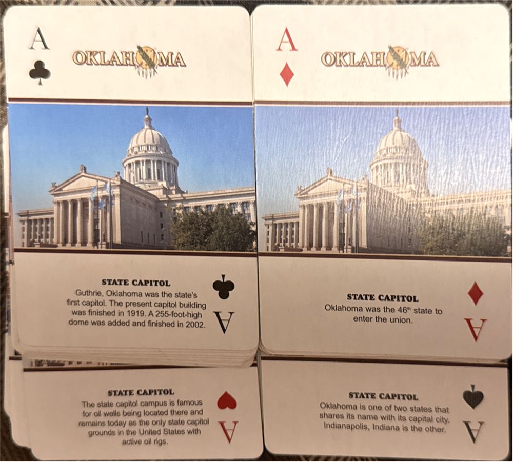Oklahoma Souvenir Playing Cards  board game collectible [Barcode 080442808112] - Main Image 2
