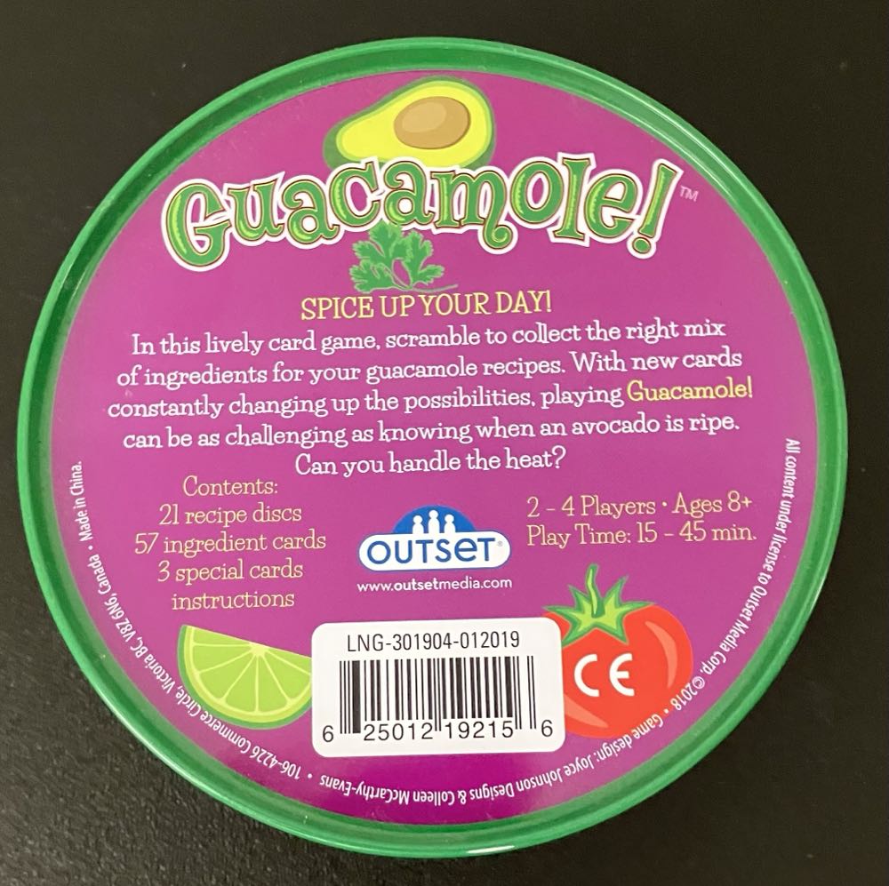 Guacamole Game Cooperative And Critical Thinking Ingredient Matching Card Game Ages 8  (2-4) board game collectible [Barcode 625012192156] - Main Image 3