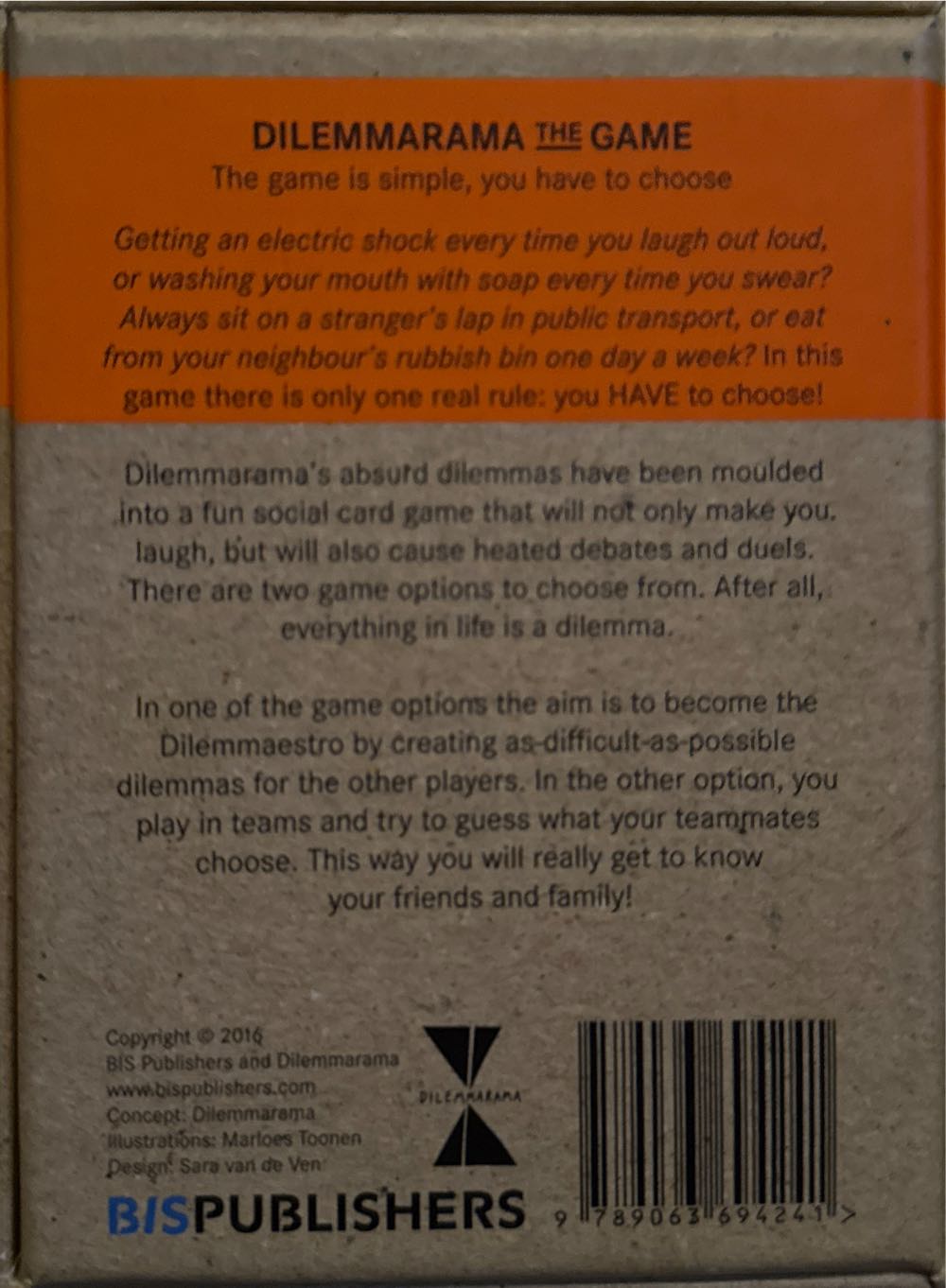 Dilemmarama The Game: You Always Walk Backwards Or You Sweat Olive Oil  (2-10) board game collectible [Barcode 9789063694241] - Main Image 2