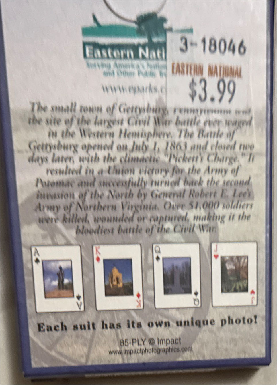 Gettysburg National Military Park  board game collectible [Barcode 045622996416] - Main Image 2