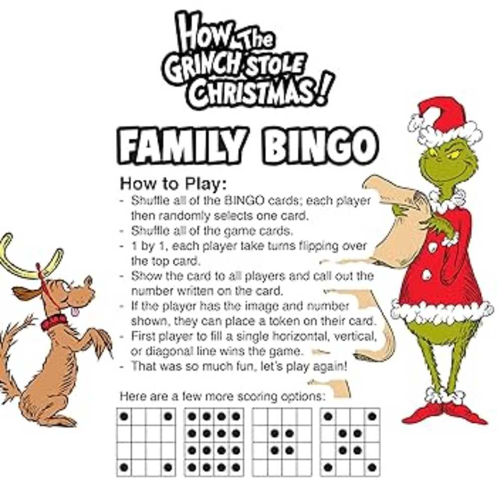 Grinch Family Bingo  (2-18) board game collectible [Barcode 840391162389] - Main Image 2