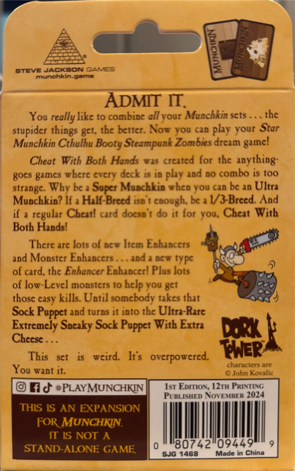 Munchkin 7 - Cheat With Both Hands  board game collectible [Barcode 080742094499] - Main Image 2