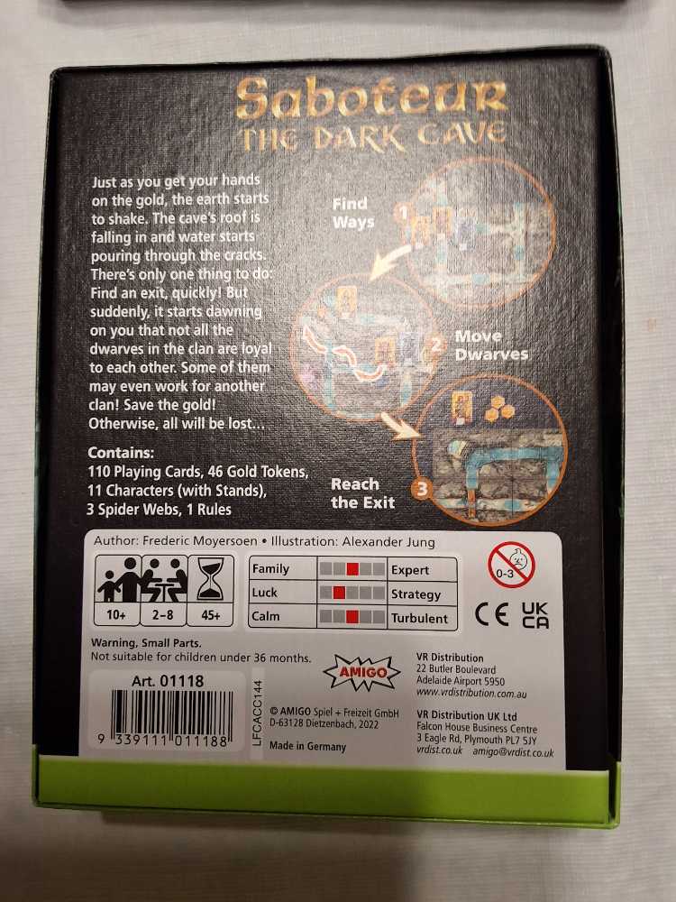 Saboteur | The Dark Cave | A Standalone Game That Recreates The Feel Of Saboteur | 2-8 Players | Ages 10 | 45 Minutes Playing Time  (2-8) board game collectible [Barcode 9339111011188] - Main Image 2