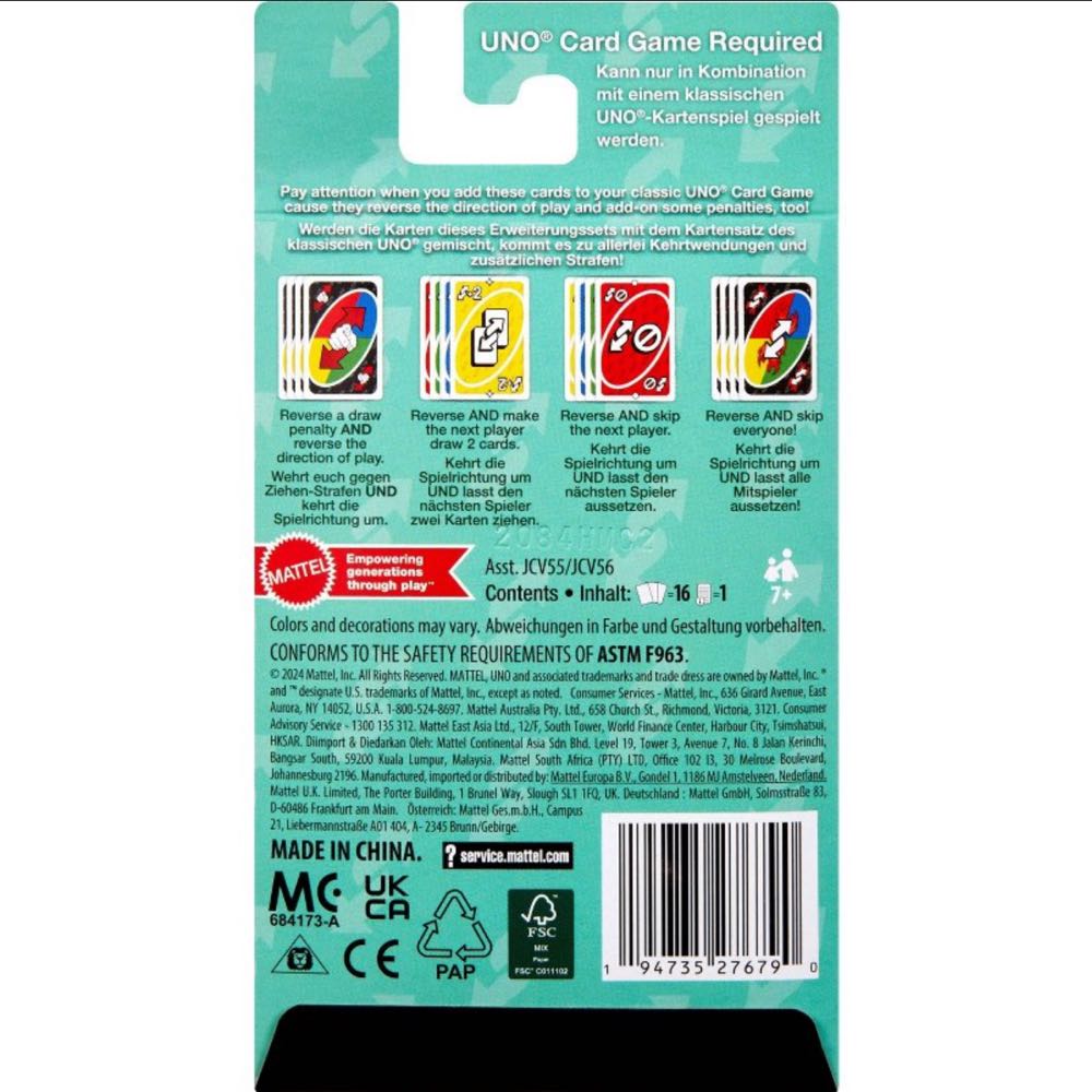 Uno Add-On: Reverse Pack  (N/A) board game collectible [Barcode 194735276790] - Main Image 4