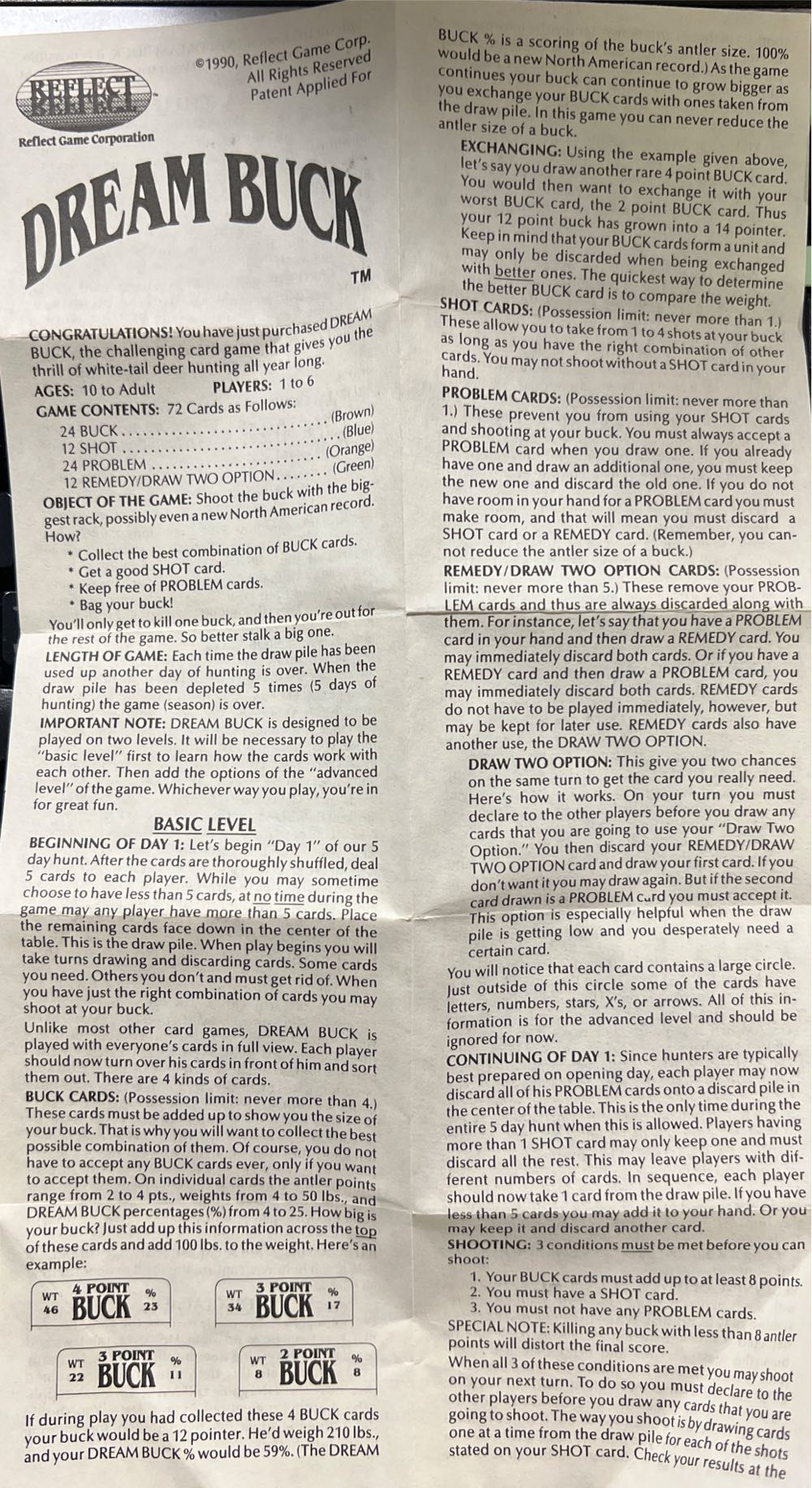 Dream Buck  (1-6) board game collectible - Main Image 3