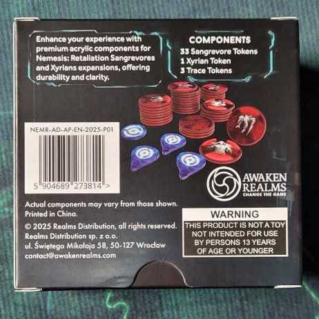 Nemesis Retaliation: Acrylic Tokens Sangrevores & Xyrians  board game collectible - Main Image 2