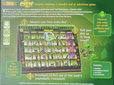 365 Adventures: Cthulhu 1926  (1) board game collectible [Barcode 850059057278] - Main Image 2