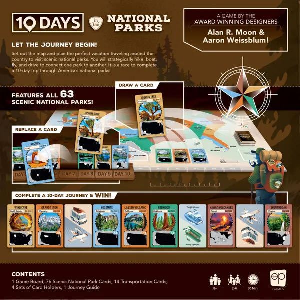 10 Days in the National Parks  (2 3 4) board game collectible [Barcode 700304159328] - Main Image 2