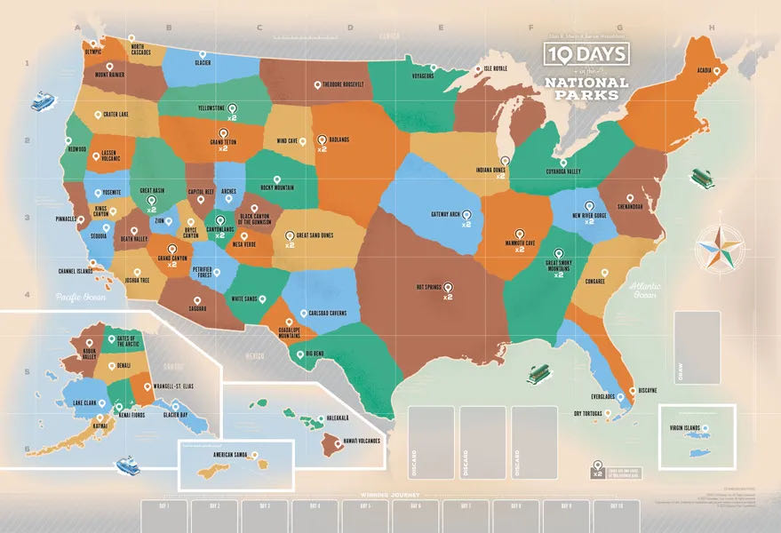 10 Days in the National Parks  (2 3 4) board game collectible [Barcode 700304159328] - Main Image 3