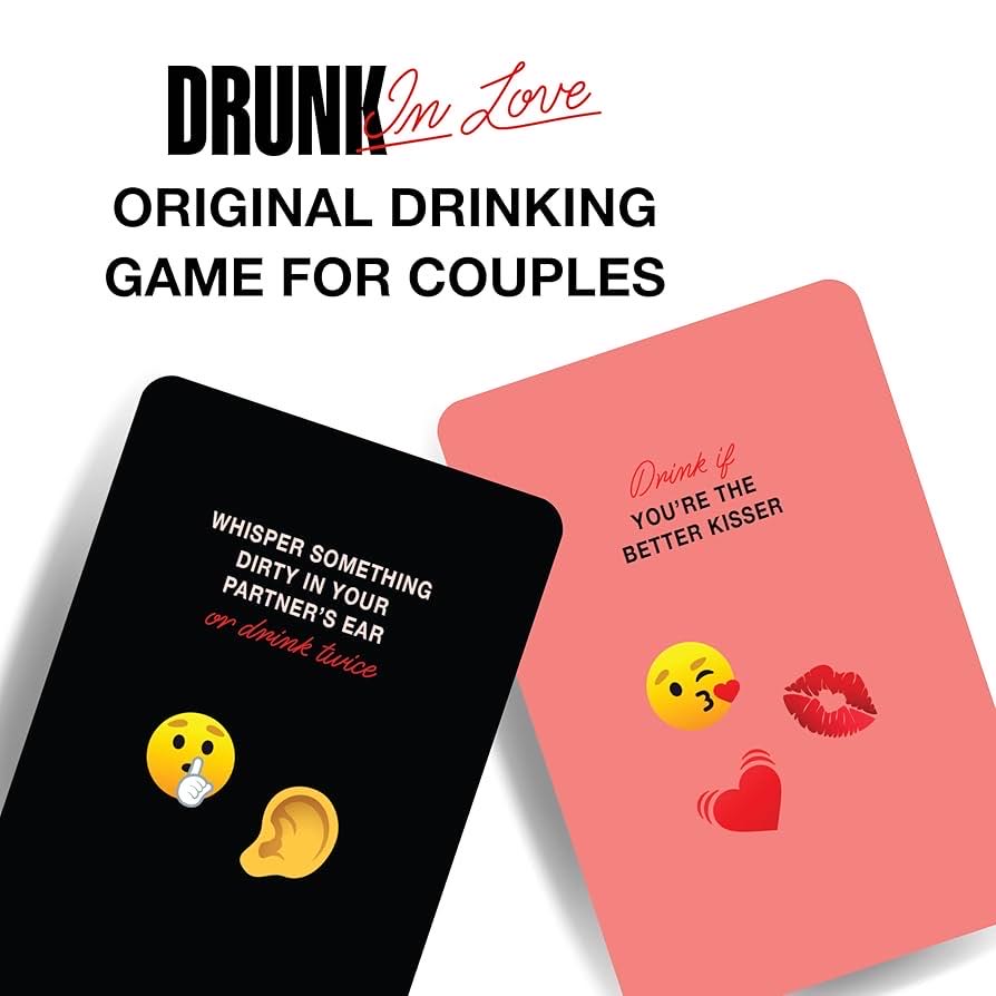 Drunk In Love Original Couples Drinking Card Game Super Fun Date Night Games & Relationship Couples Games For Adults 100 Dare Cards For Your Partner Romantic Anniversary Party & Valentines Gifts  (2) board game collectible [Barcode 195893013999] - Main Image 2