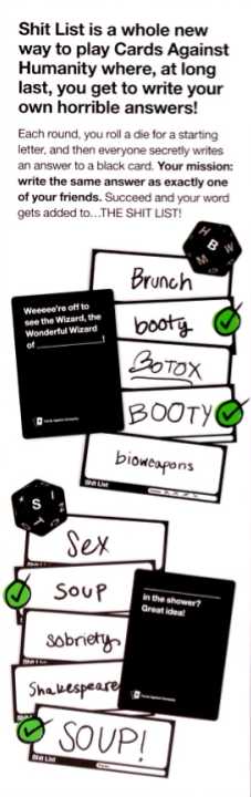 Cards Against Humanity: Shit List  (4+) board game collectible [Barcode 817246021894] - Main Image 2