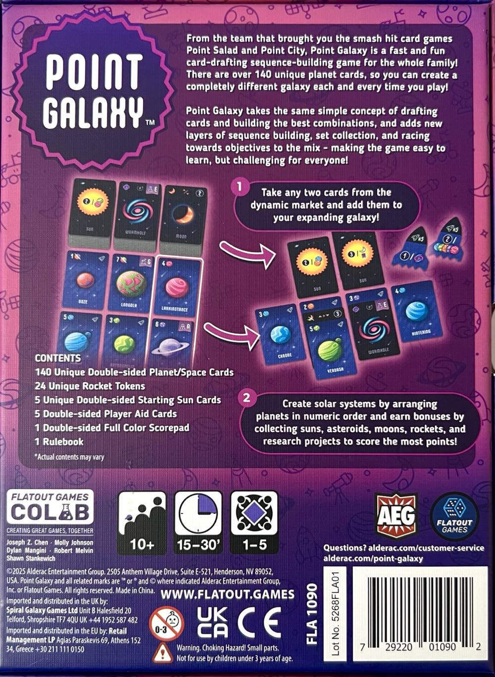 Point Galaxy  (1-5) board game collectible [Barcode 729220010902] - Main Image 2