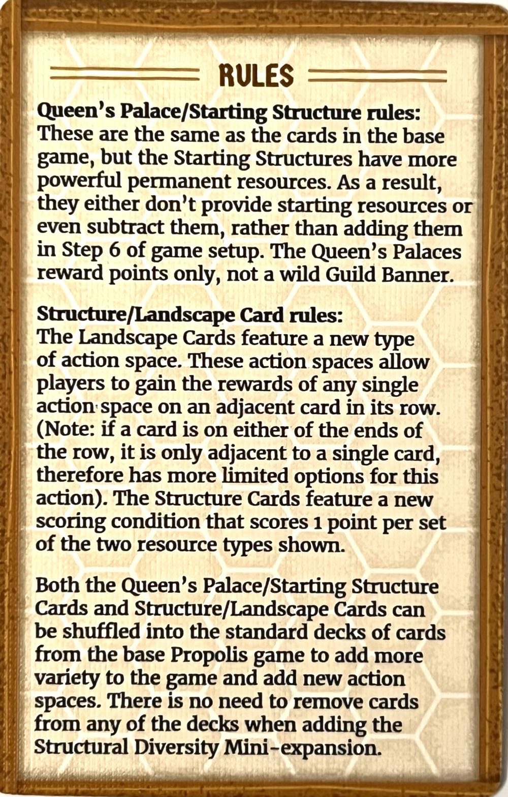 Propolis: Structural Diversity KS Expansion  (1 2 3 4) board game collectible [Barcode 729220010957] - Main Image 2