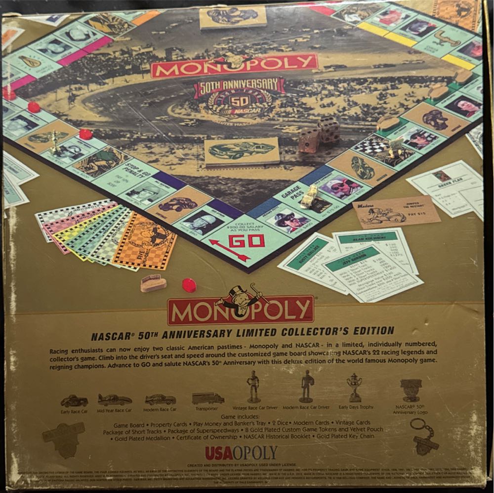 Monopoly NASCAR 50th Anniversary Limited Collector’s Edition  (2-8) board game collectible - Main Image 2
