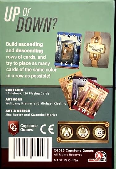 Up or Down?  (2 3 4 5 6) board game collectible [Barcode 850045365790] - Main Image 2