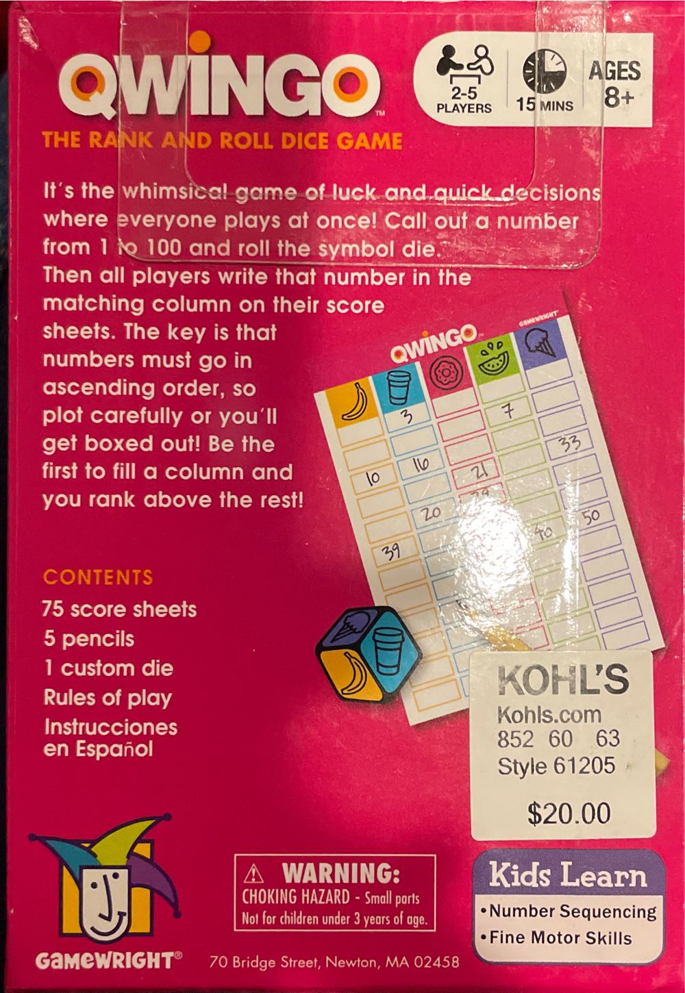 Qwingo  board game collectible [Barcode 759751612054] - Main Image 2