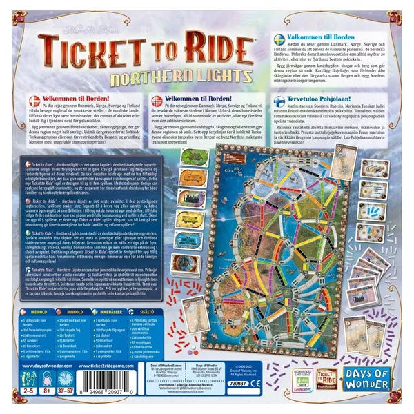 Ticket to Ride: Northern Lights  (2-5) board game collectible [Barcode 824968200377] - Main Image 2