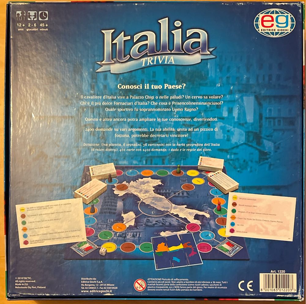 Trivia Italia - Conosci Il Tuo Paese?  (2-6) board game collectible [Barcode 8001083012203] - Main Image 2