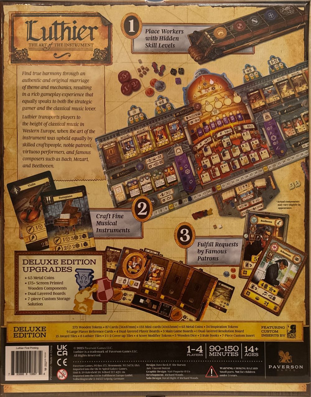 Luthier: The Art of the Instrument  (1-4) board game collectible [Barcode 793888108974] - Main Image 2