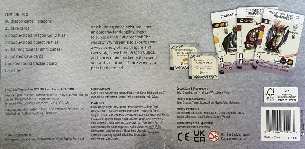 Wyrmspan: Dragon Academy  (1-5) board game collectible [Barcode 850064100167] - Main Image 2