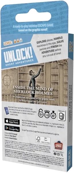 Unlock! Short Adventures: Inside the Mind of Sherlock Holmes  (1 2 3 4 5 6) board game collectible [Barcode 3558380127307] - Main Image 2