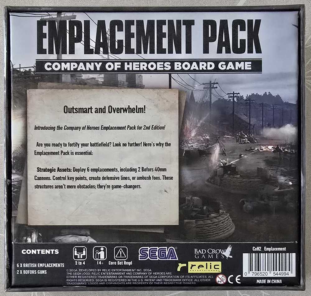 Company Of Heroes: Emplacement Pack Gibson 11 In Aluminum Pan  (2-8) board game collectible [Barcode 796520544994] - Main Image 2