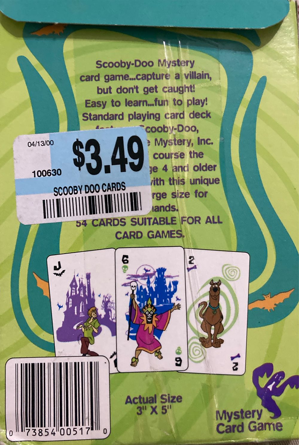 Scooby Doo Large Size Playing Cards Cartoon Network Mystery Shack Complete!  (2-10) board game collectible [Barcode 073854005170] - Main Image 2