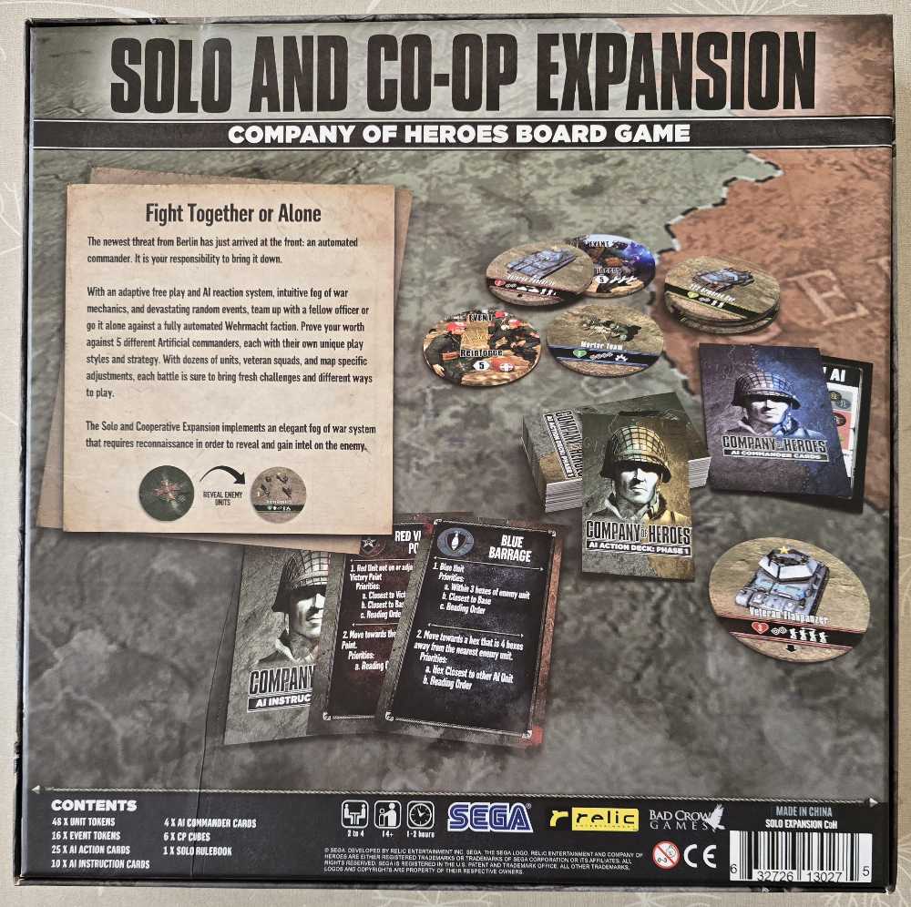 Company Of Heroes: 1st Edition - Solo And Co-Op Expansion  (2-4) board game collectible [Barcode 632726130275] - Main Image 2