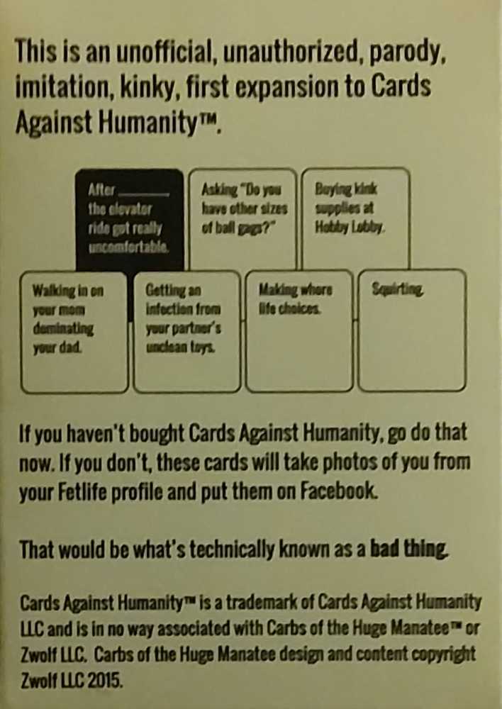 Carbs Of The Huge Manatee: Kink 1  (4+) board game collectible [Barcode 861700000222] - Main Image 2