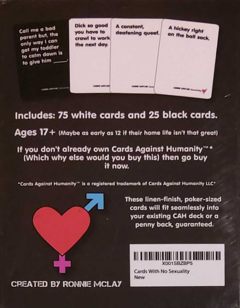 Cards With No Sexuality   (4+) board game collectible - Main Image 2